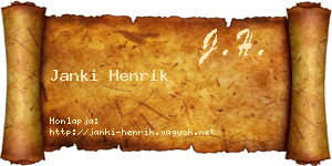 Janki Henrik névjegykártya